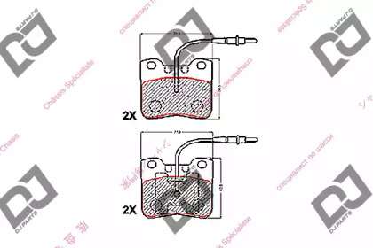 Комплект тормозных колодок DJ PARTS BP1496